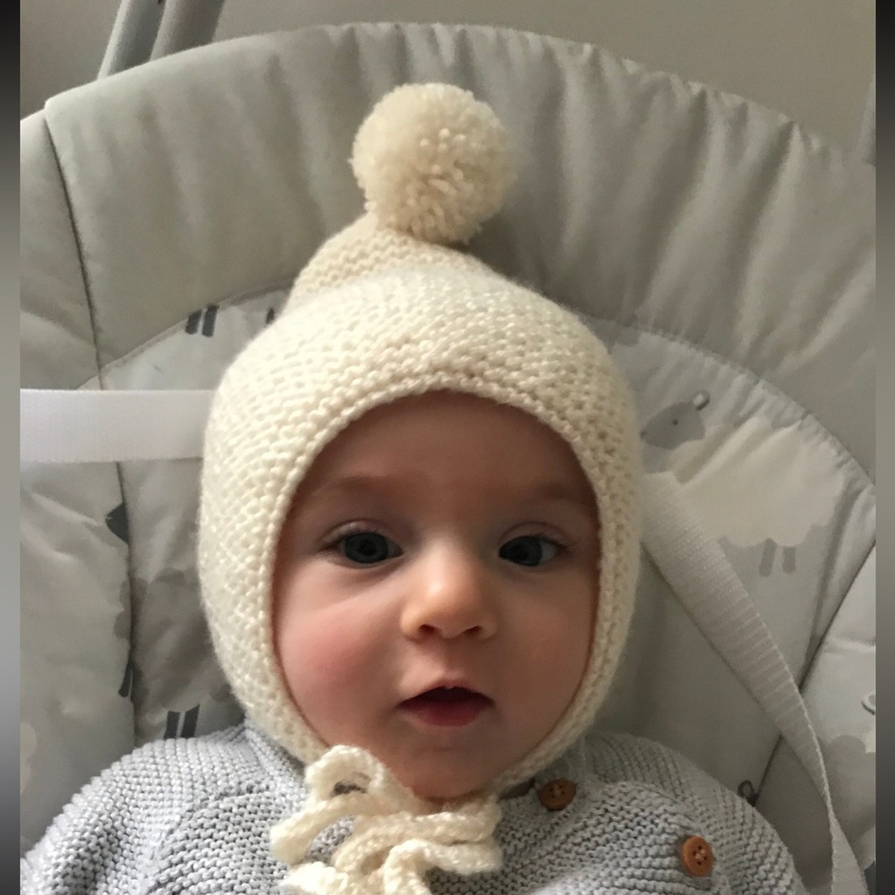 Handmade Knit Baby Bonnet